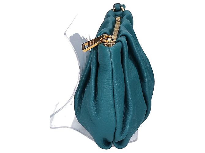 Pouch Prada in pelle raccolta in Turquoise Turchese - vista 4