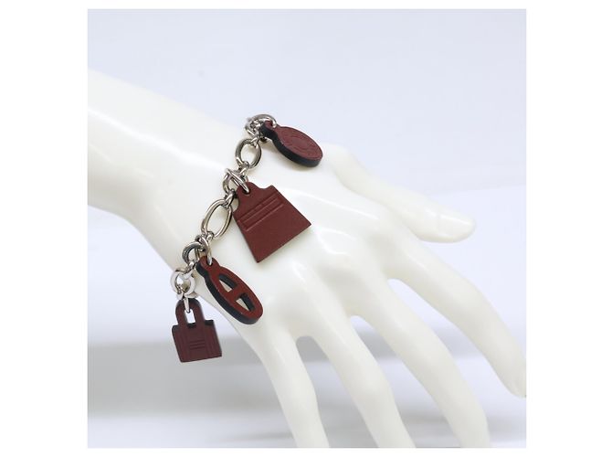 Hermès Bracciale con ciondoli Hermes Amulette 5 Argento Bordò - vista 9
