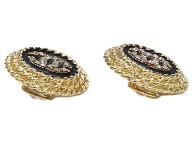 Orecchini Chanel Coco Mark con strass Nero D'oro - vista 6