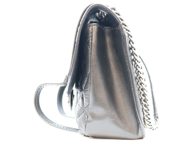 Borsa a tracolla Chanel in vitello nero - vista 2