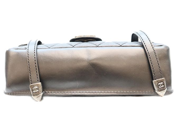 Borsa a tracolla Chanel in vitello nero - vista 5