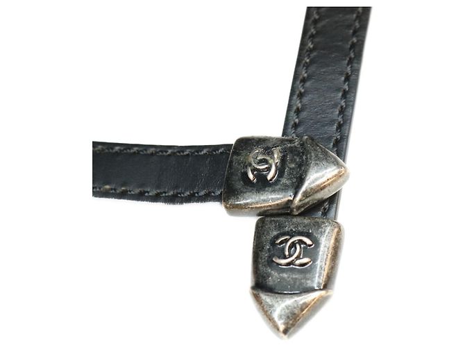 Borsa a tracolla Chanel in vitello nero - vista 7