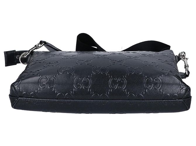 Borsa a tracolla media goffrata GUCCI 696009 Nero - vista 5