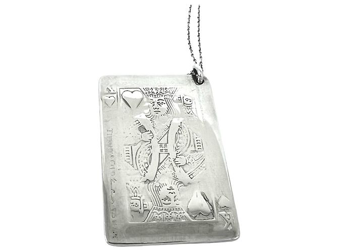 Autre Marque Collana Tiffany Vintage Motivo Carte da Gioco Argento - vista 4