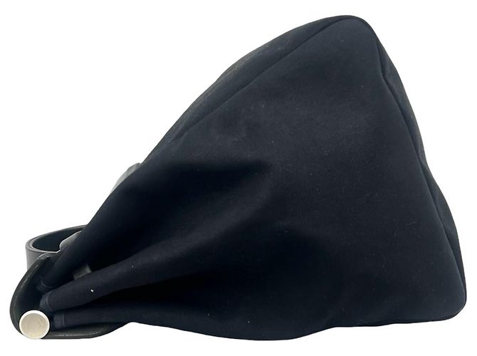 Hermès Borsa Boston Hermes Herbag GM Toile Officier e Pelle Nero - vista 5