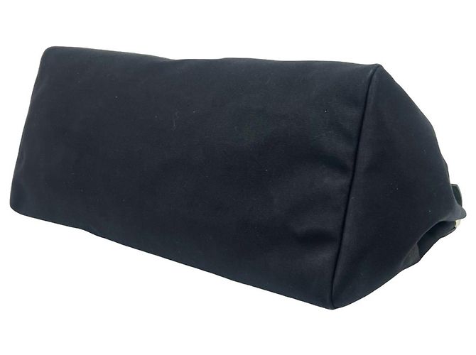 Hermès Borsa Boston Hermes Herbag GM Toile Officier e Pelle Nero - vista 8
