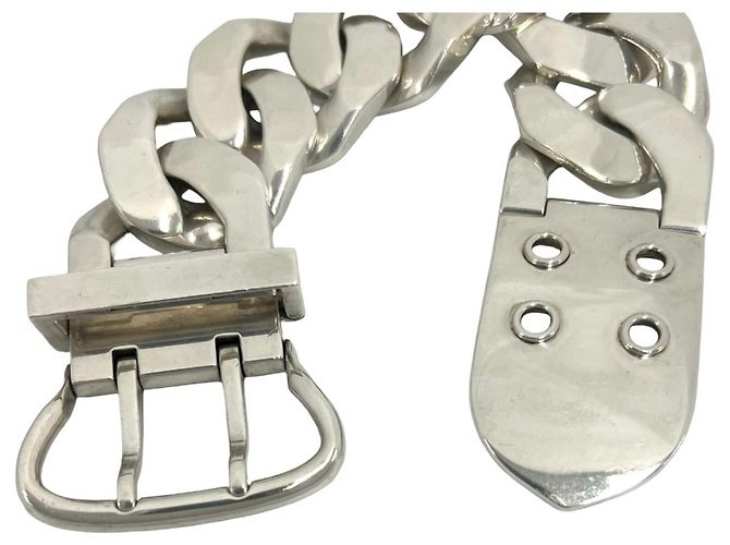 Hermès Bracciale Hermes Boucles Sellier TGM Argento - vista 4