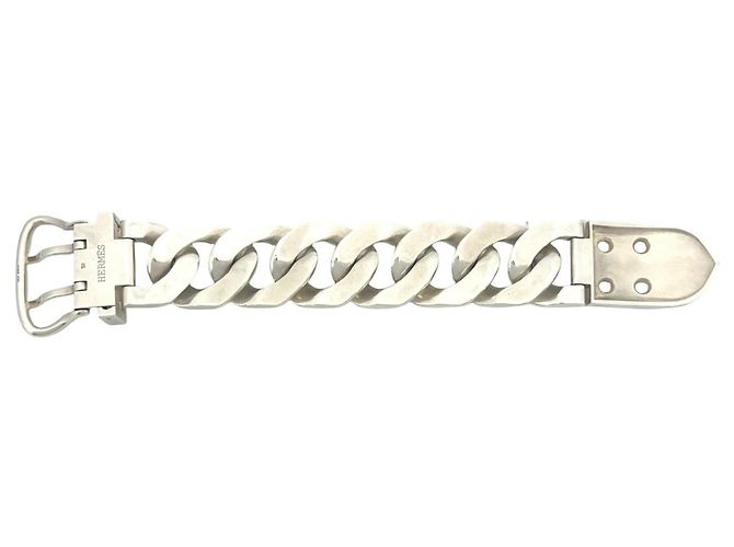 Hermès Bracciale Hermes Boucles Sellier TGM Argento - vista 6