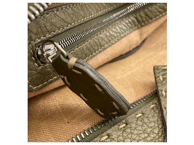 Borsa in pelle Fendi Selleria Cachi - vista 10