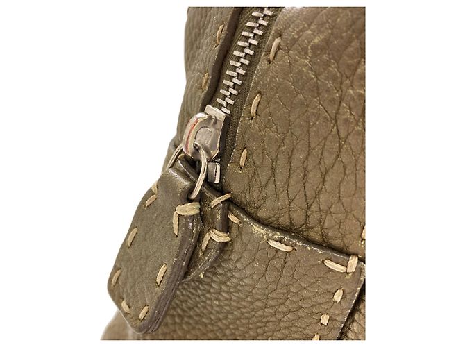 Borsa in pelle Fendi Selleria Cachi - vista 12