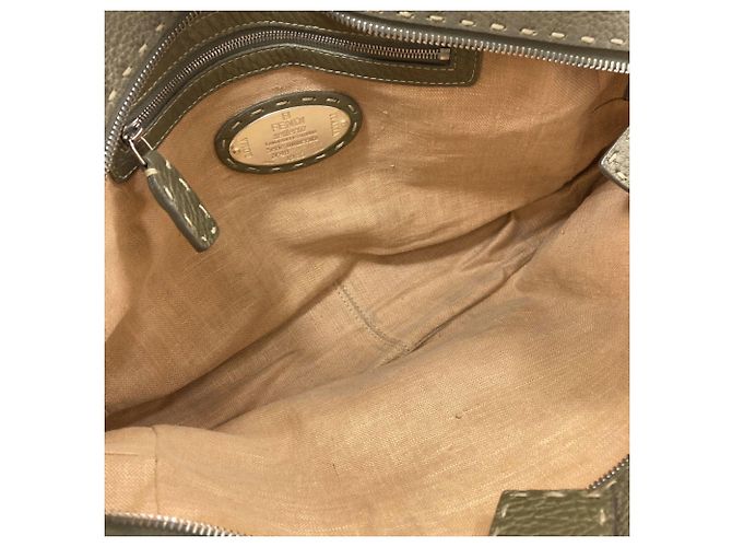 Borsa in pelle Fendi Selleria Cachi - vista 5