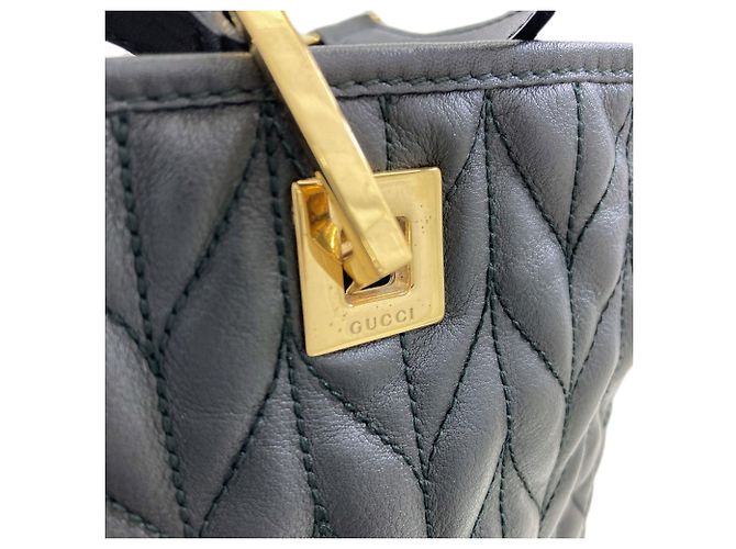 Bolsa Gucci acolchoada com padrão espinha de peixe Preto - vista 9