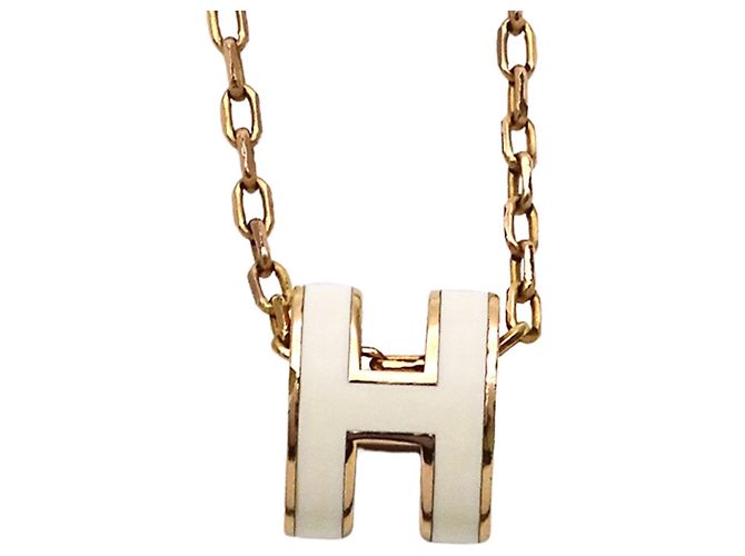 Hermès Hermes HERMES Pop H Halskette für Damen Weiß Golden - Ansicht 2