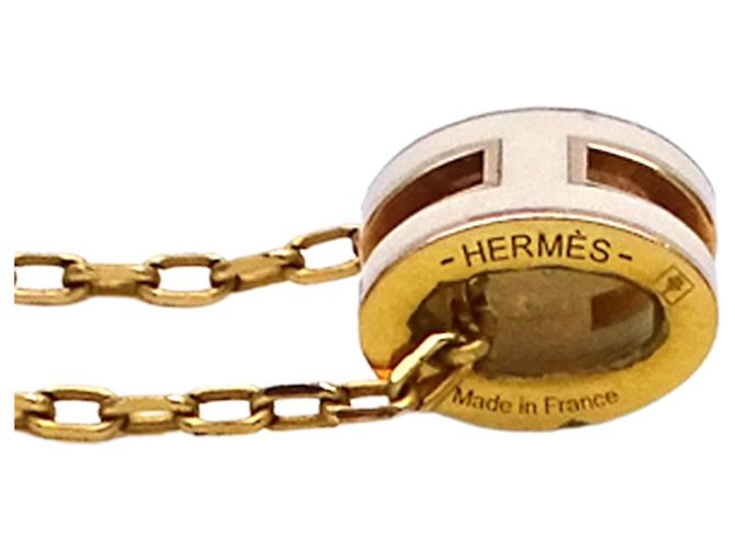 Hermès Hermes HERMES Pop H Halskette für Damen Weiß Golden - Ansicht 4