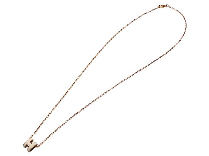 Hermès Hermes HERMES Pop H Halskette für Damen Weiß Golden - Ansicht 5