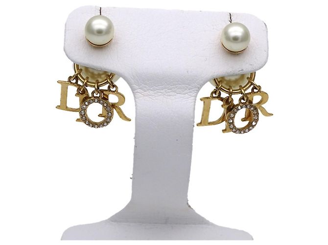 Orecchini eleganti in oro e bianco Christian Dior D'oro - vista 2