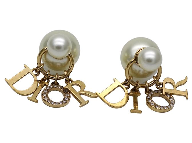 Orecchini eleganti in oro e bianco Christian Dior D'oro - vista 3