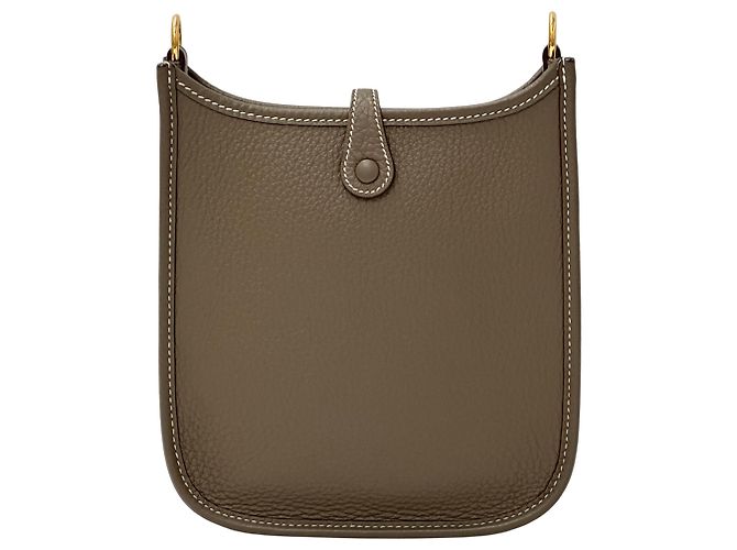 Hermès Borsa Hermes Evelyne TPM Marrone Taupe Blu navy - vista 2