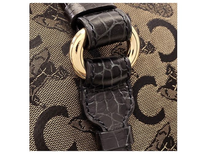 Céline Bolso Celine C Sulky Canvas para mujer Castaño Negro - vista 12