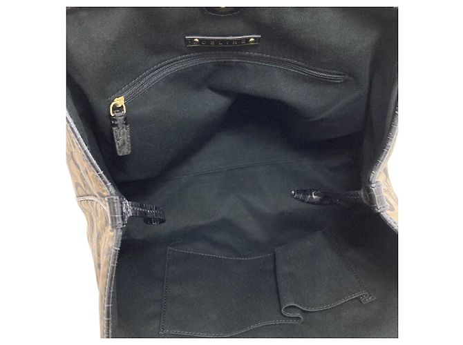 Céline Bolso Celine C Sulky Canvas para mujer Castaño Negro - vista 5
