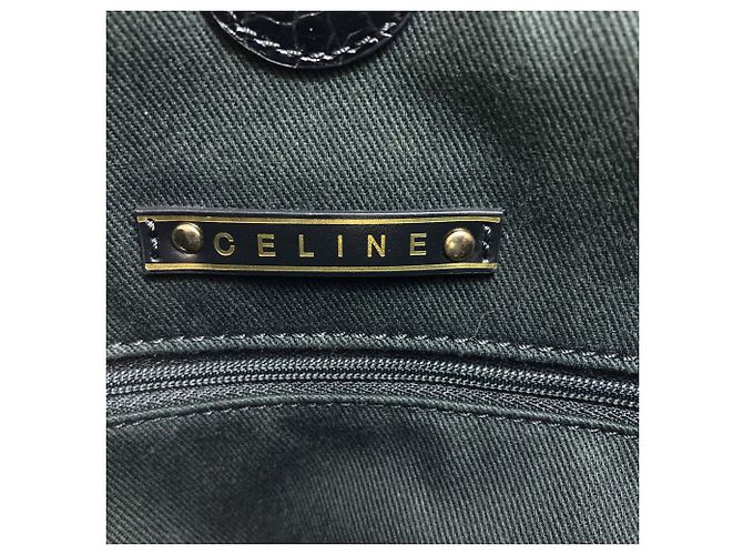 Céline Bolso Celine C Sulky Canvas para mujer Castaño Negro - vista 6