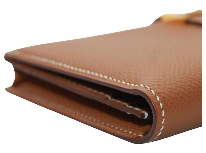 Hermès Hermes Bearn Soufflé Münzbeutel Braun - Ansicht 4