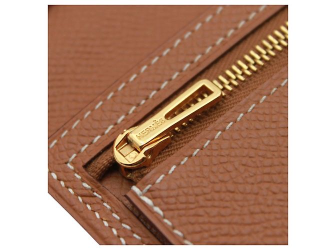 Hermès Hermes Bearn Soufflé Münzbeutel Braun - Ansicht 7