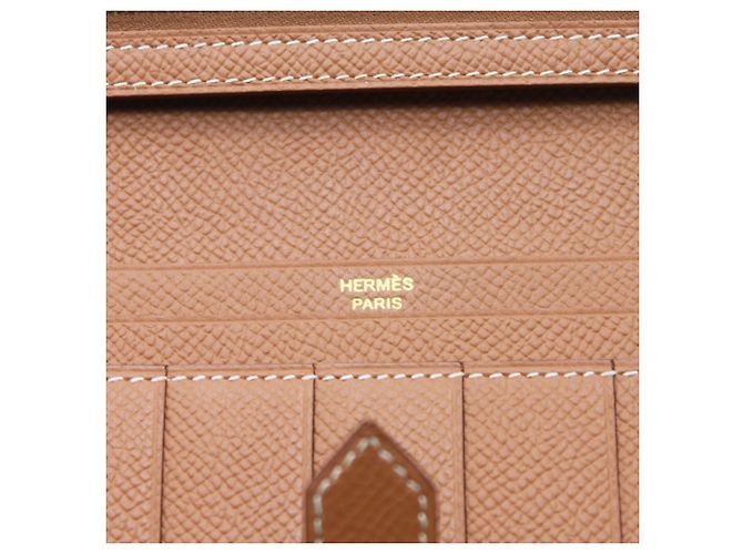 Hermès Hermes Bearn Soufflé Münzbeutel Braun - Ansicht 9