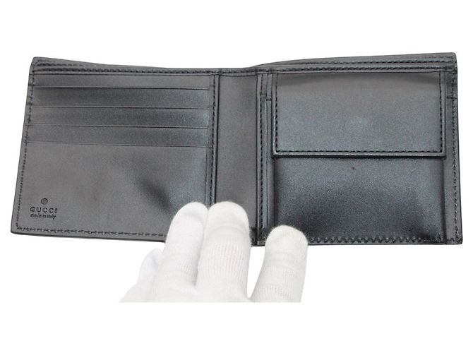 Gucci Bi-Fold Leather Wallet Black - view 6
