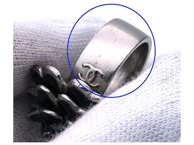 Chanel Ring für Damen mit Camellia-Design Schwarz Silber - Ansicht 8