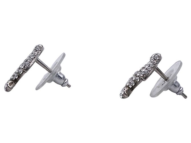 Orecchini Chanel in strass argento - vista 4