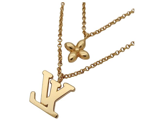 Collier Louis Vuitton strass doré - vue 3