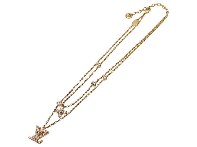 Collier Louis Vuitton strass doré - vue 4