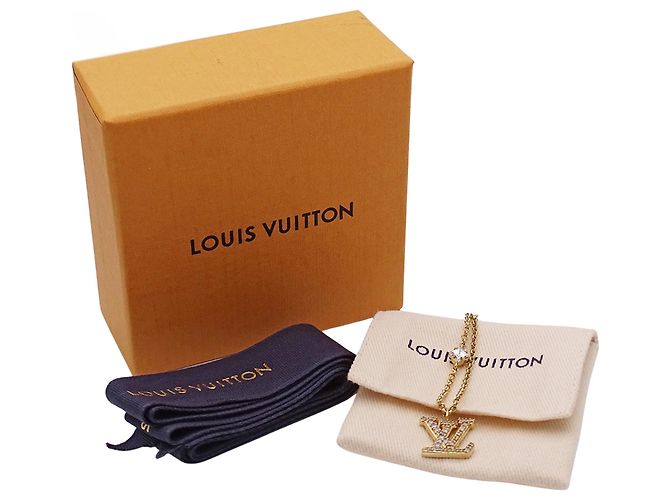 Collier Louis Vuitton strass doré - vue 7