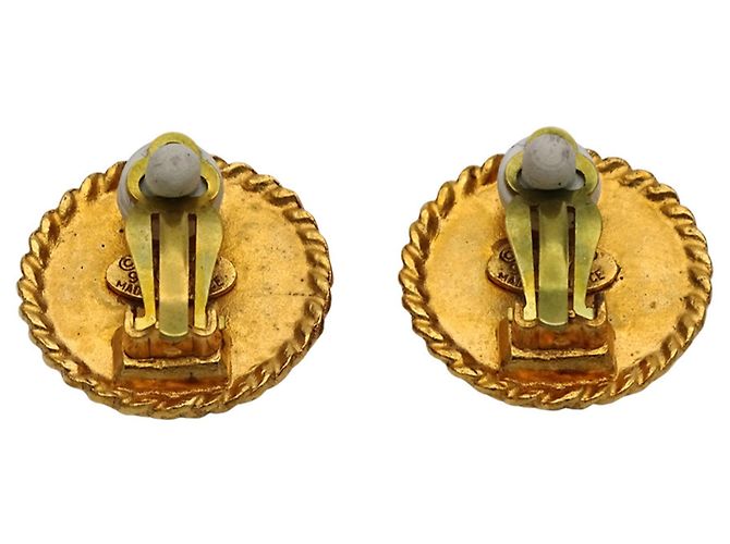 Orecchini Chanel in metallo nero e oro D'oro - vista 4