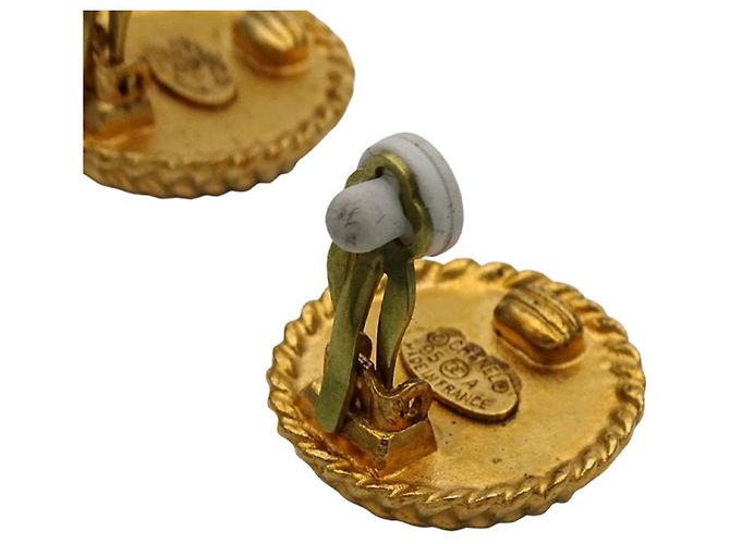 Orecchini Chanel in metallo nero e oro D'oro - vista 5