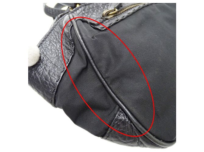 Tote Prada Handtasche aus schwarzem Nylon - Ansicht 10
