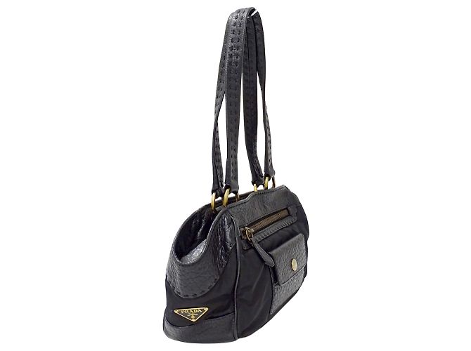 Tote Prada Handtasche aus schwarzem Nylon - Ansicht 4