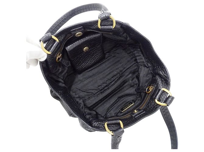 Tote Prada Handtasche aus schwarzem Nylon - Ansicht 5