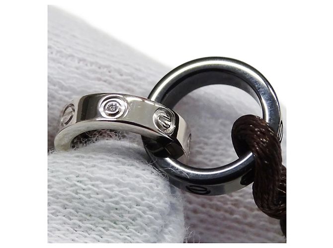 Bracciale Cartier Baby Love con charm Marrone Nero Bianco - vista 11