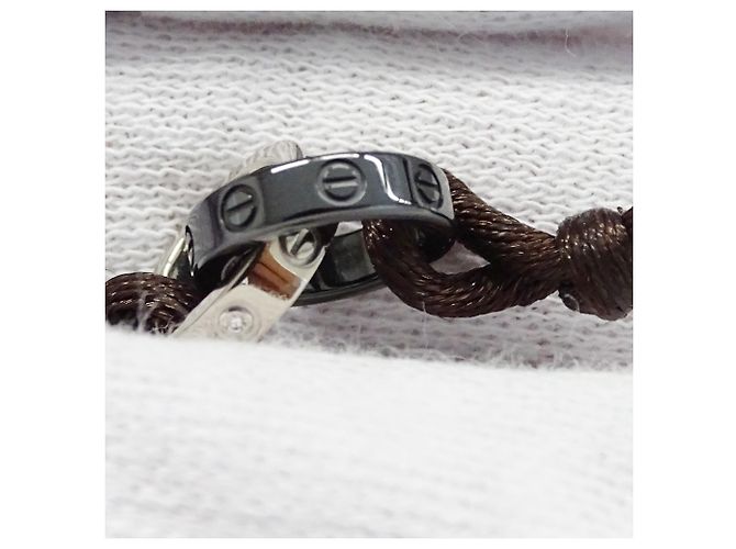 Bracciale Cartier Baby Love con charm Marrone Nero Bianco - vista 14