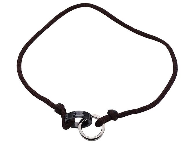 Bracciale Cartier Baby Love con charm Marrone Nero Bianco - vista 2