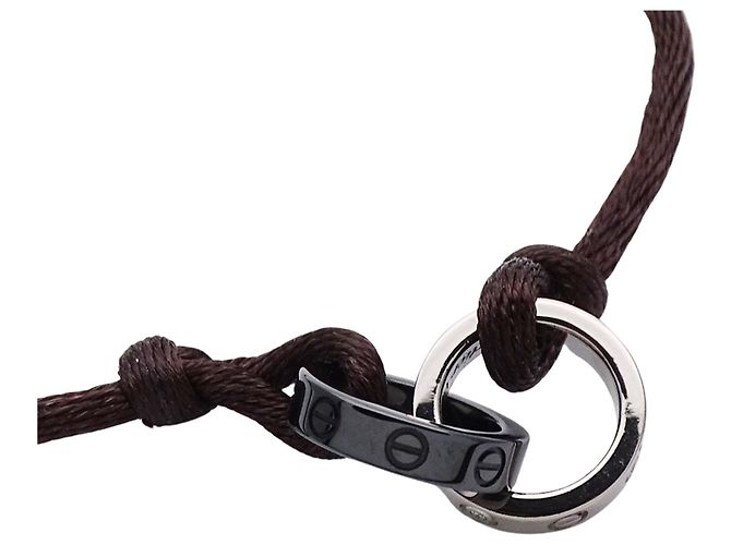 Bracciale Cartier Baby Love con charm Marrone Nero Bianco - vista 5