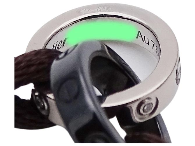 Bracciale Cartier Baby Love con charm Marrone Nero Bianco - vista 6