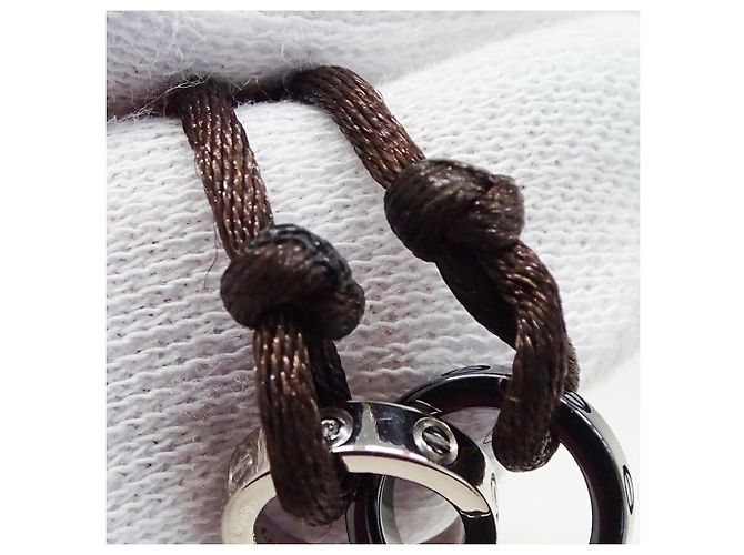 Bracciale Cartier Baby Love con charm Marrone Nero Bianco - vista 8