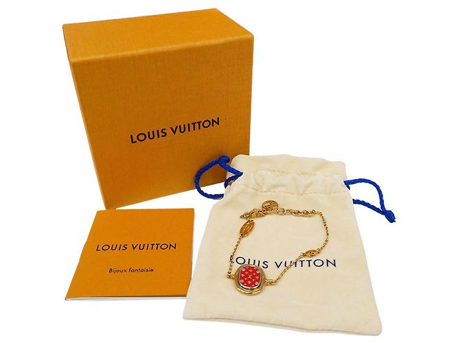 Bracciale con ciondoli Louis Vuitton Oro e Rosso D'oro - vista 6