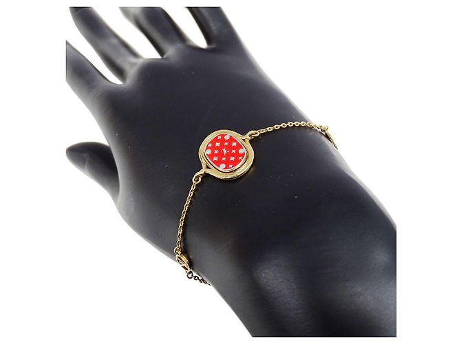 Bracciale con ciondoli Louis Vuitton Oro e Rosso D'oro - vista 7