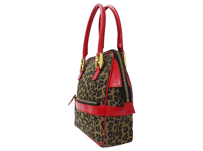 Borsa Fendi rosso e marrone - vista 4
