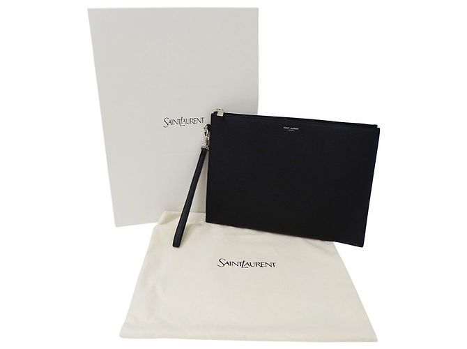 Autre Marque Pochette Saint Laurent en cuir noir - vue 5