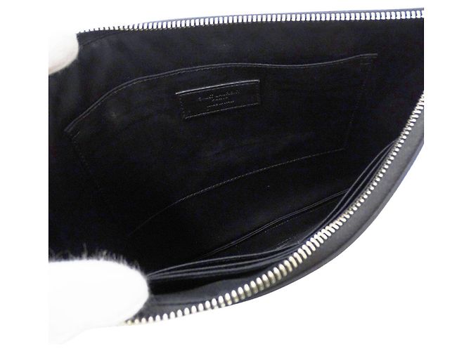 Autre Marque Pochette Saint Laurent en cuir noir - vue 6